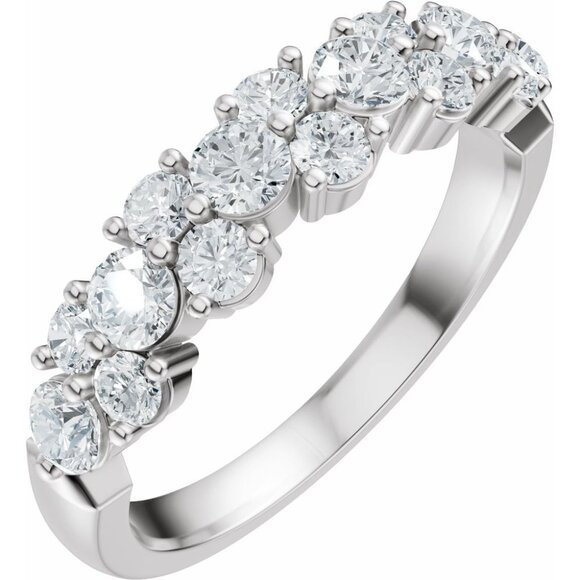 14K Gold 1 CTW Lab-Grown Diamond Anniversary Band – Rhodium-Plated | VS Clarity - Picture 4 of 5